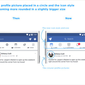 Facebook's new user interface Icons and Profile Picture