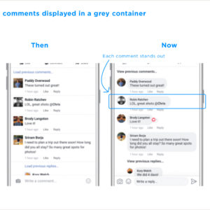 Facebook's new user interface comments