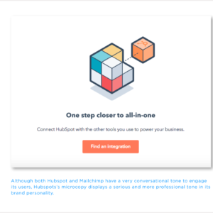 Microcopy on Hubspot for Integrations