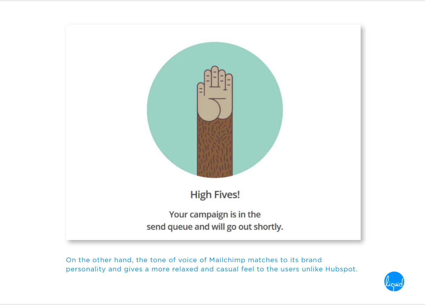 Microcopy on Mailchimp while activating a campaign