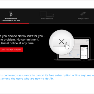 Microcopy for Netflix's free subscription