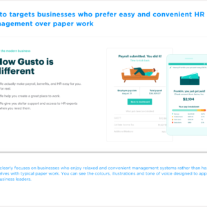 Conversions on home page Gusto Targeting